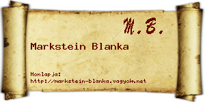 Markstein Blanka névjegykártya